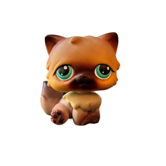 LPS Littlest Pet Shop Brown Fluffy Long Hair Cat - Picture 1 of 5